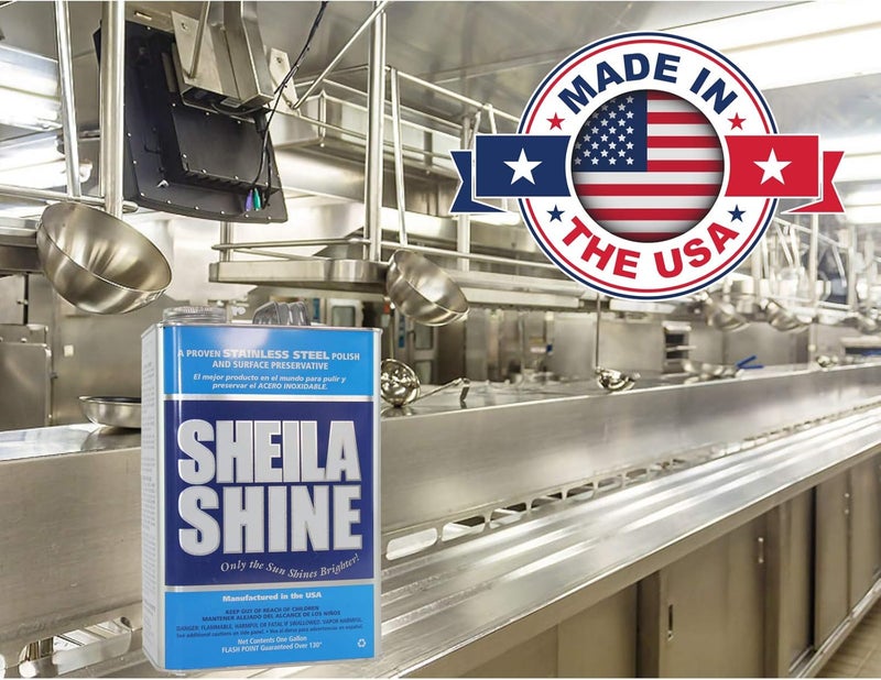 Sheila Shine 1 Gallon Stainless Steel Cleaner and Polish - Cleans, Polishes & Protects Kitchen Appliances, Refrigerators, Sinks, Ovens & Grills - Cleaner for Stainless Steel Appliances - Image 2